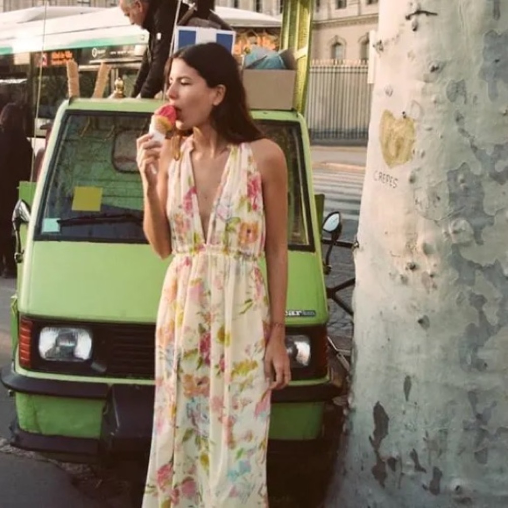 Zara long floral dress size M